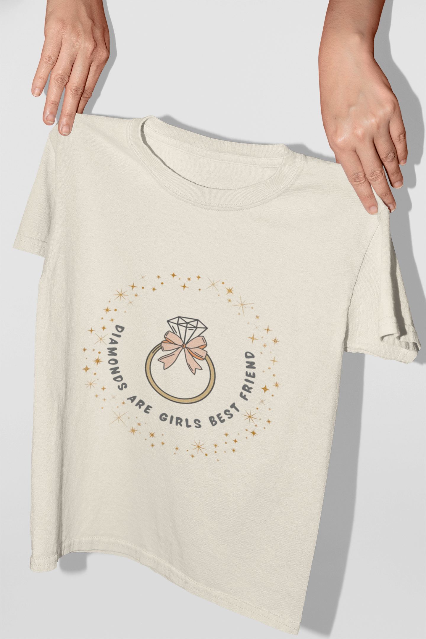 Cotton Tee - Diamonds Are Girls Best Friend, Casual Tee, Women Tshirt - Trendklo