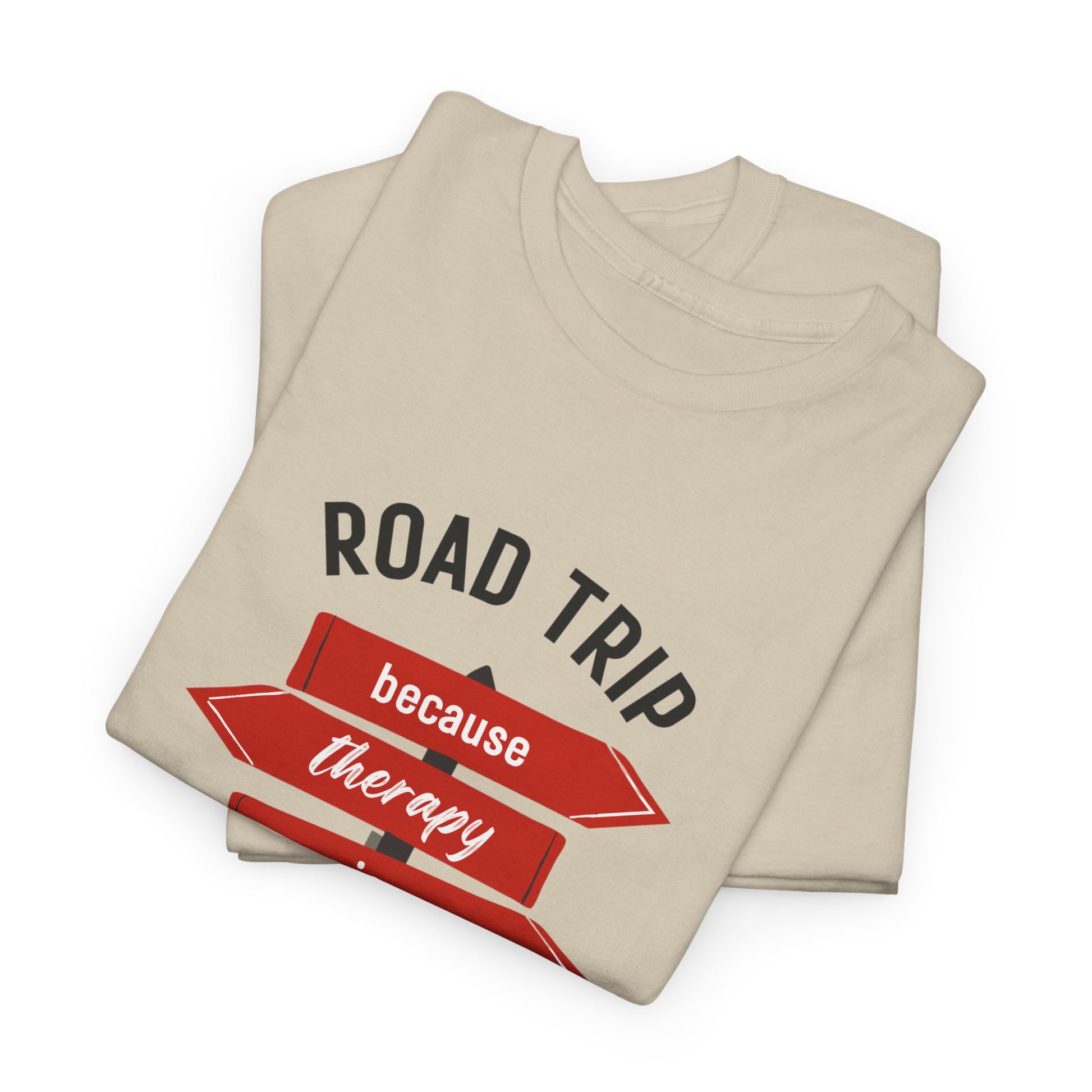 Road Trip Therapy Unisex  Men Women Heavy Cotton Tee | Travel Shirt for Adventurers, Road Trip Gifts, Vacation Apparel. - Trendklo