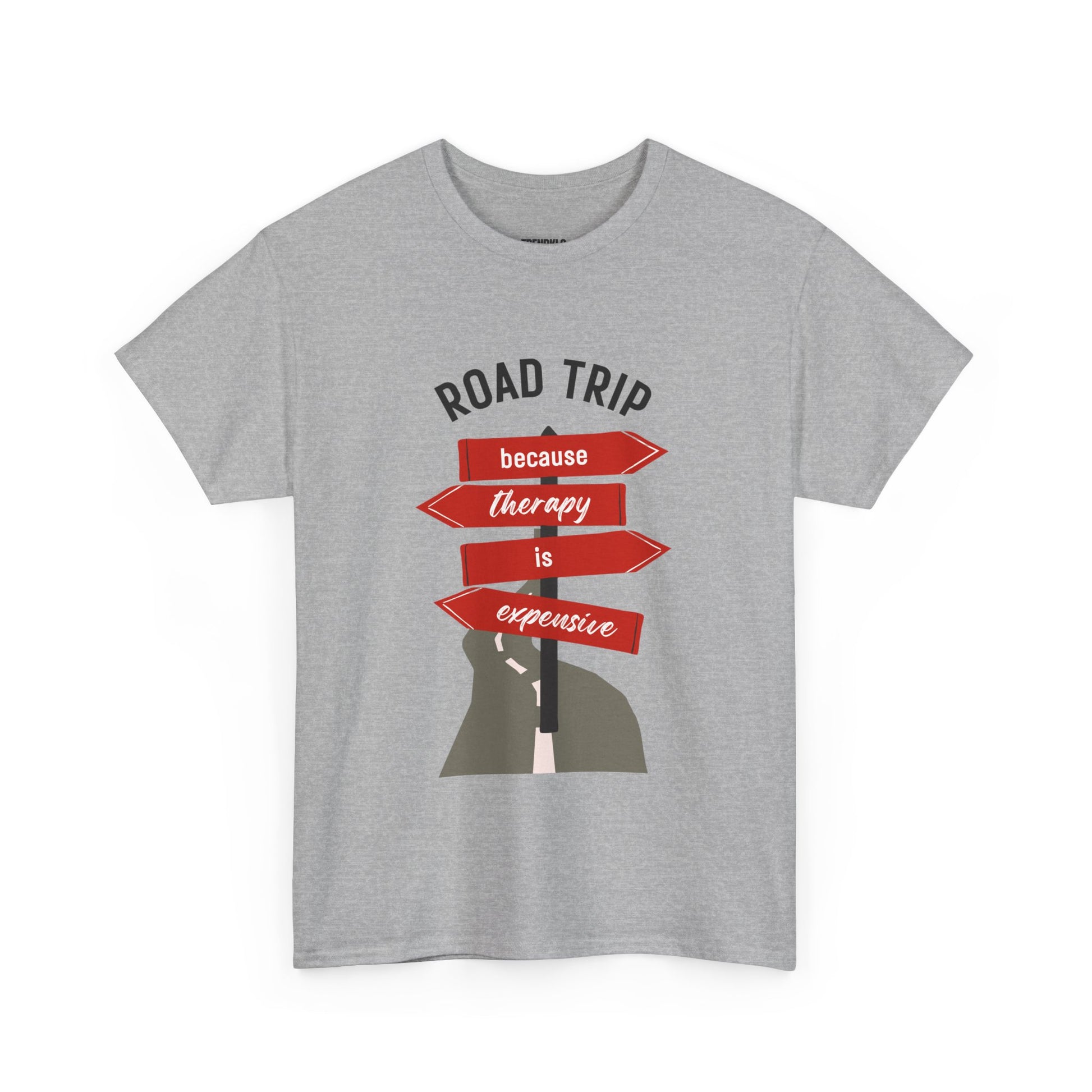 Road Trip Therapy Unisex  Men Women Heavy Cotton Tee | Travel Shirt for Adventurers, Road Trip Gifts, Vacation Apparel. - Trendklo