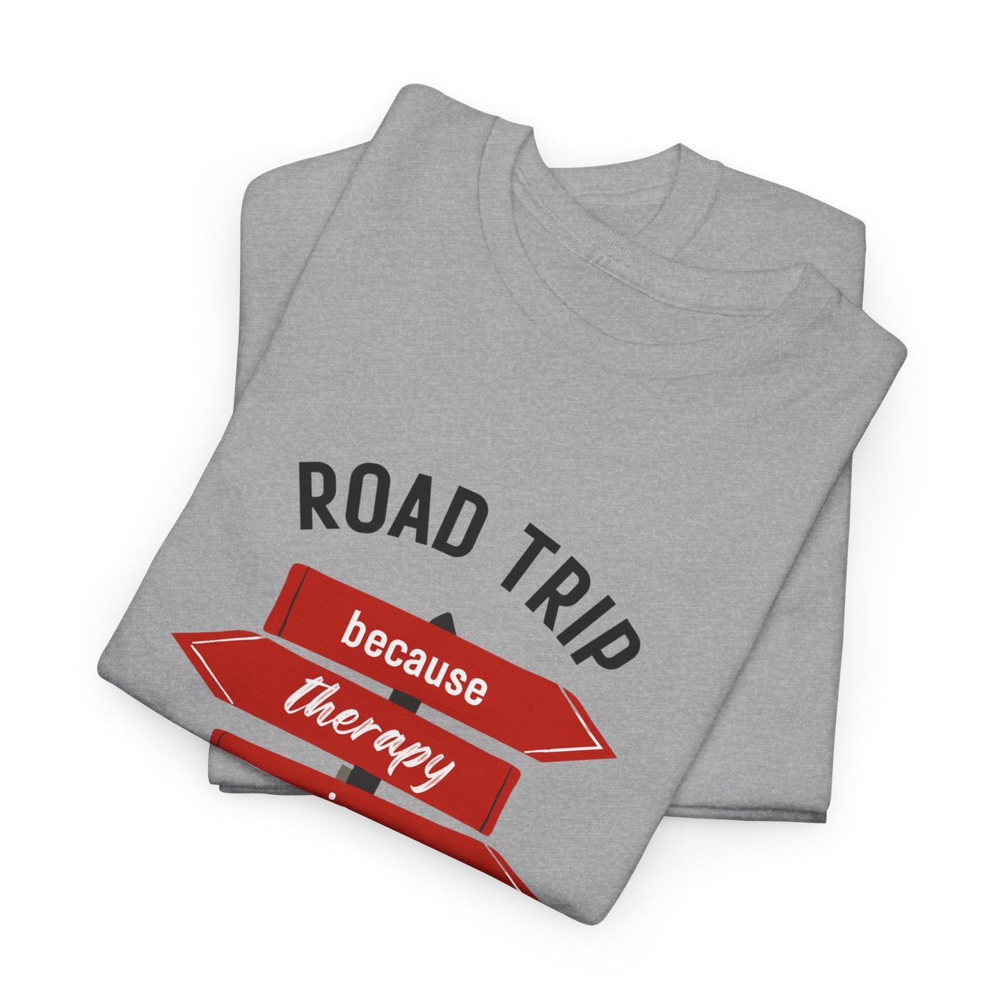 Road Trip Therapy Unisex  Men Women Heavy Cotton Tee | Travel Shirt for Adventurers, Road Trip Gifts, Vacation Apparel. - Trendklo