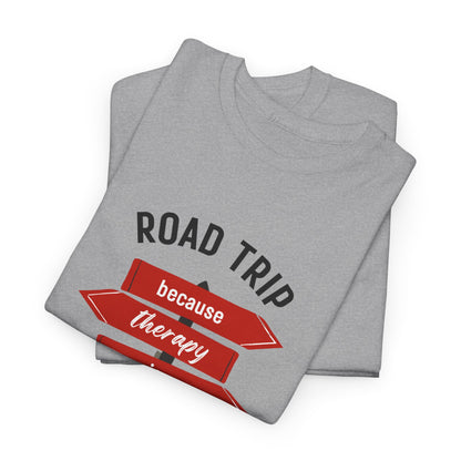 Road Trip Therapy Unisex  Men Women Heavy Cotton Tee | Travel Shirt for Adventurers, Road Trip Gifts, Vacation Apparel. - Trendklo