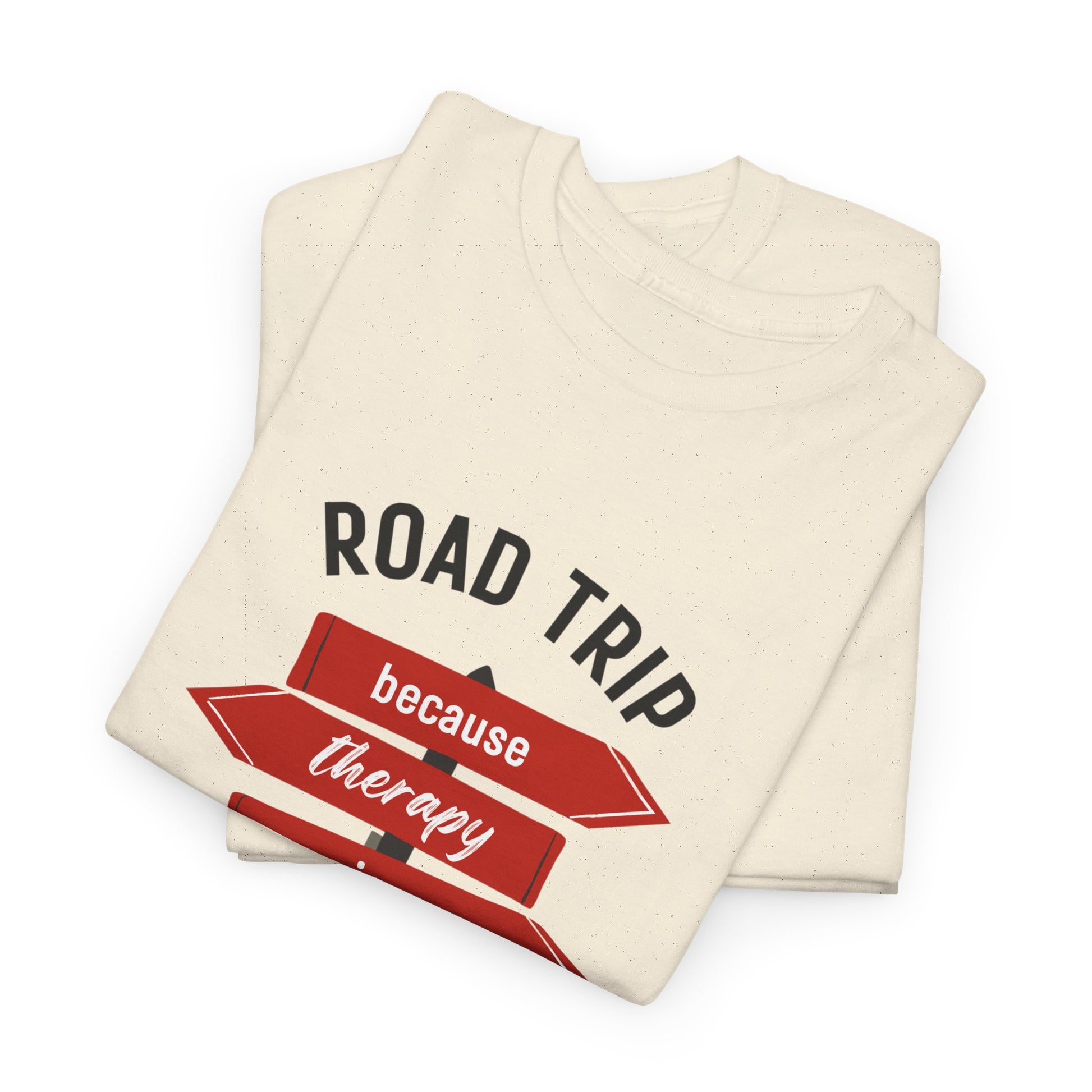 Road Trip Therapy Unisex  Men Women Heavy Cotton Tee | Travel Shirt for Adventurers, Road Trip Gifts, Vacation Apparel. - Trendklo