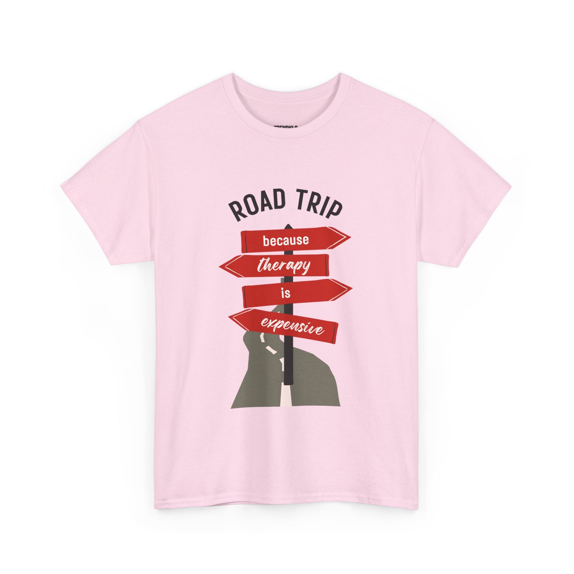 Road Trip Therapy Unisex  Men Women Heavy Cotton Tee | Travel Shirt for Adventurers, Road Trip Gifts, Vacation Apparel. - Trendklo