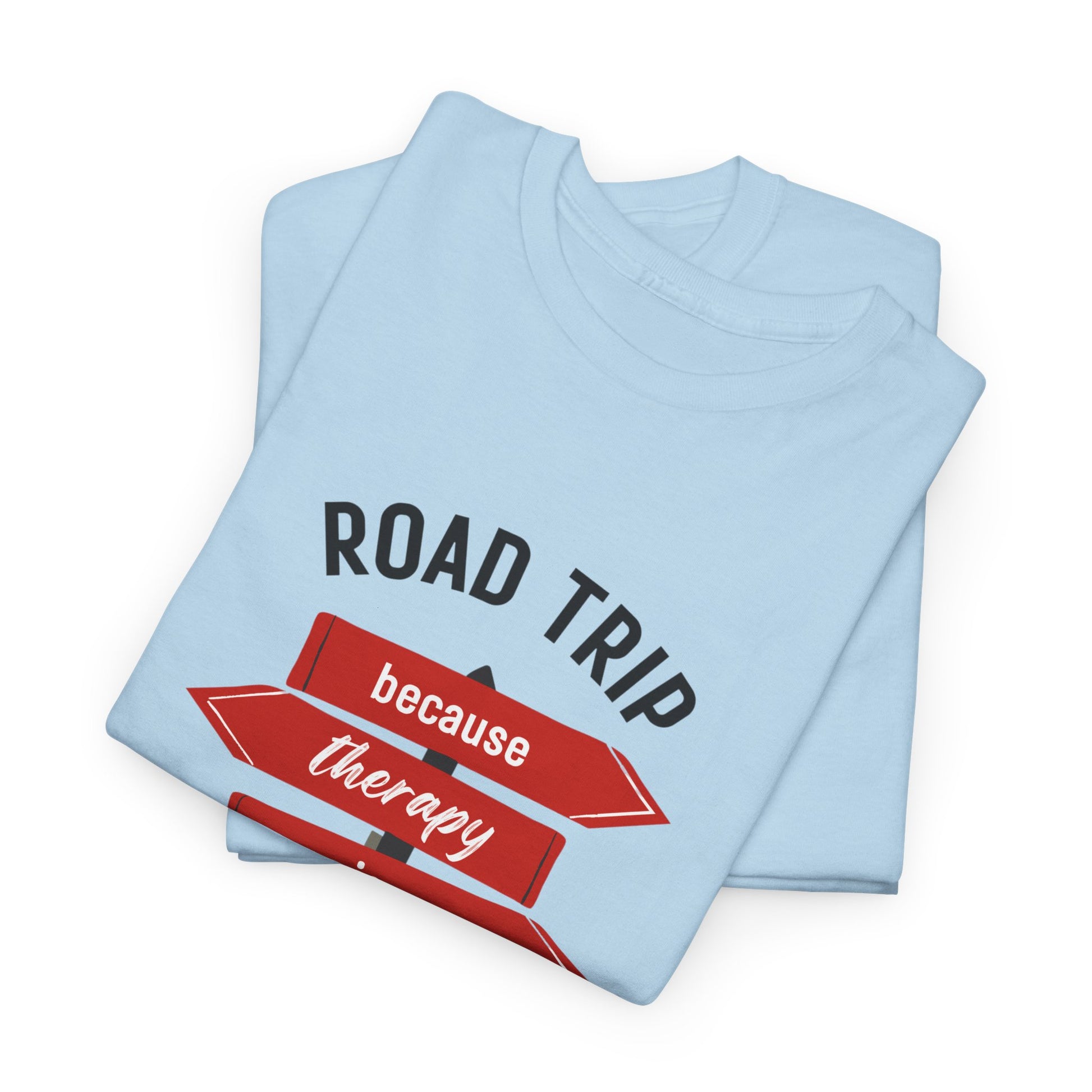 Road Trip Therapy Unisex  Men Women Heavy Cotton Tee | Travel Shirt for Adventurers, Road Trip Gifts, Vacation Apparel. - Trendklo