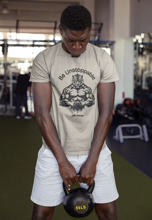 Motivational Fitness Shirt for Gym Lovers, Men Heavy Cotton Tee. - Trendklo