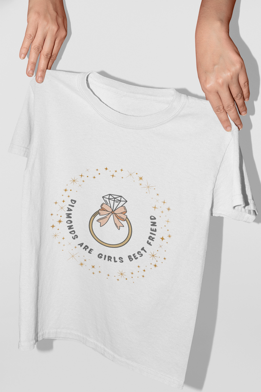 Cotton Tee - Diamonds Are Girls Best Friend, Casual Tee, Women Tshirt - Trendklo