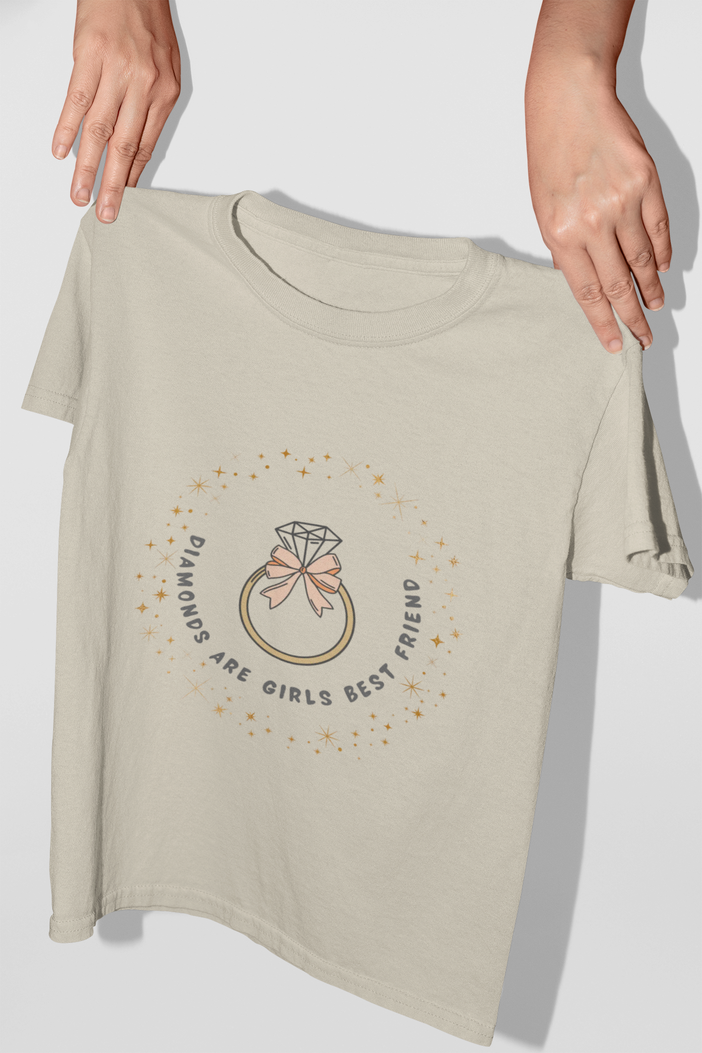 Cotton Tee - Diamonds Are Girls Best Friend, Casual Tee, Women Tshirt - Trendklo