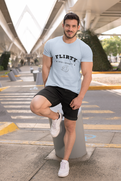 Flirty Statement Tee, Casual Men Women Unisex T-Shirt, Flirty and I Know It, - Trendklo