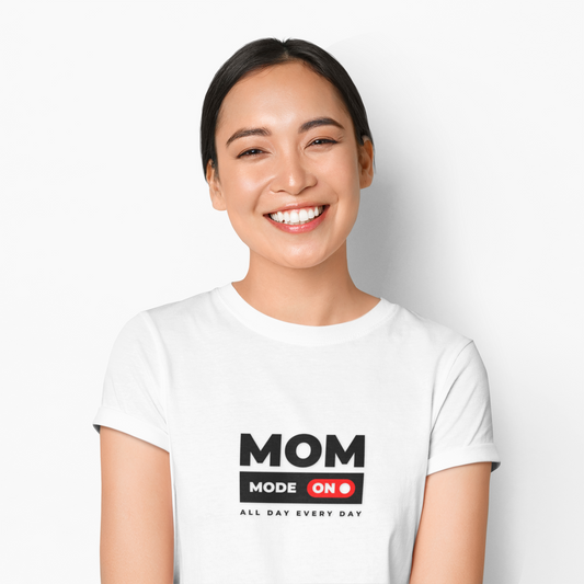 Mom Mode On  Heavy Cotton Tee, Funny Mom T-Shirt, Gift for Moms.