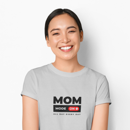 Mom Mode On  Heavy Cotton Tee, Funny Mom T-Shirt, Gift for Moms.