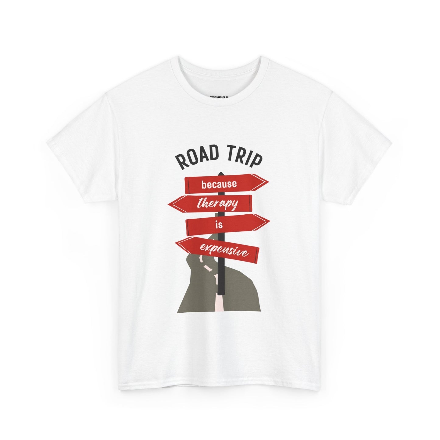 Road Trip Therapy Unisex  Men Women Heavy Cotton Tee | Travel Shirt for Adventurers, Road Trip Gifts, Vacation Apparel. - Trendklo