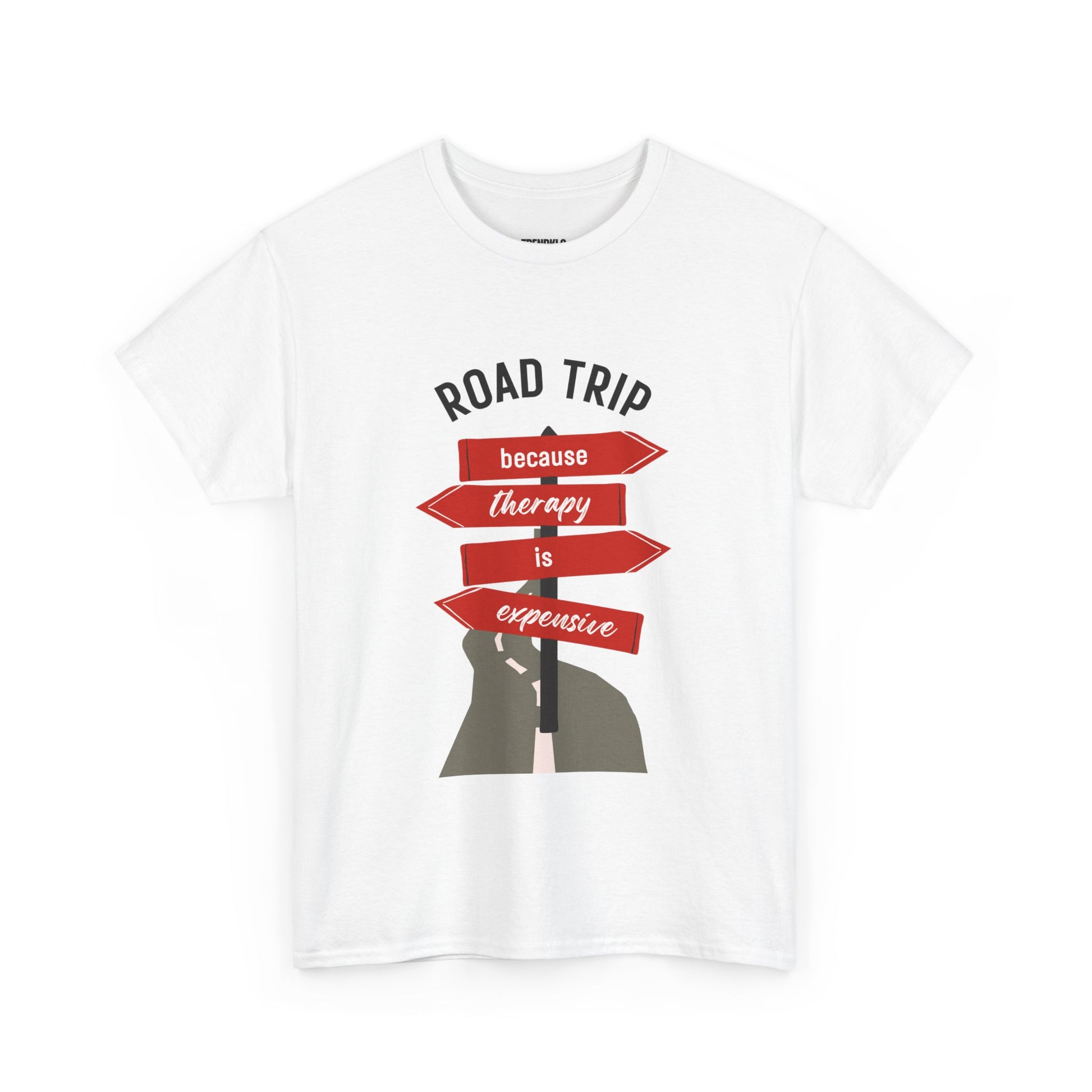 Road Trip Therapy Unisex  Men Women Heavy Cotton Tee | Travel Shirt for Adventurers, Road Trip Gifts, Vacation Apparel. - Trendklo