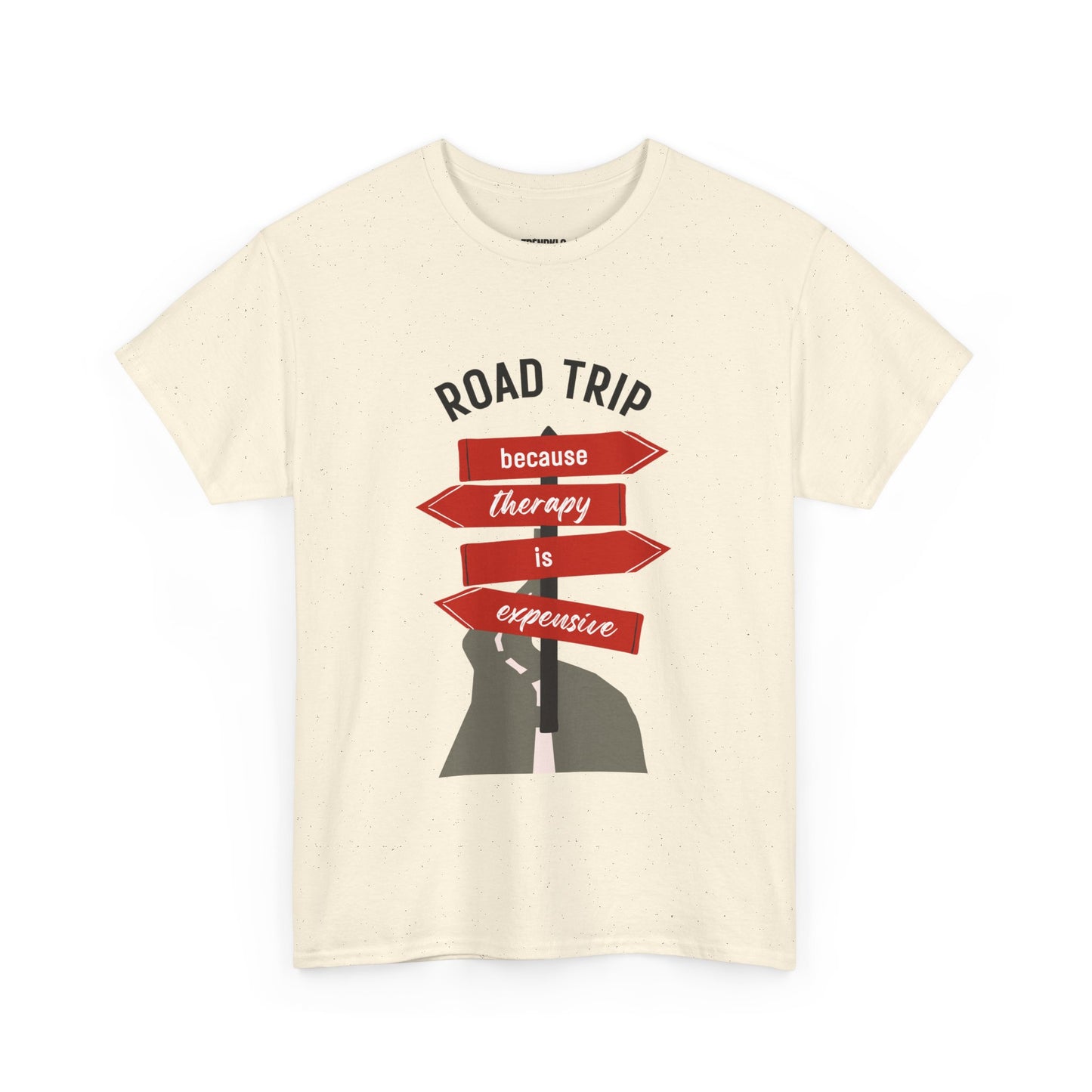 Road Trip Therapy Unisex  Men Women Heavy Cotton Tee | Travel Shirt for Adventurers, Road Trip Gifts, Vacation Apparel. - Trendklo