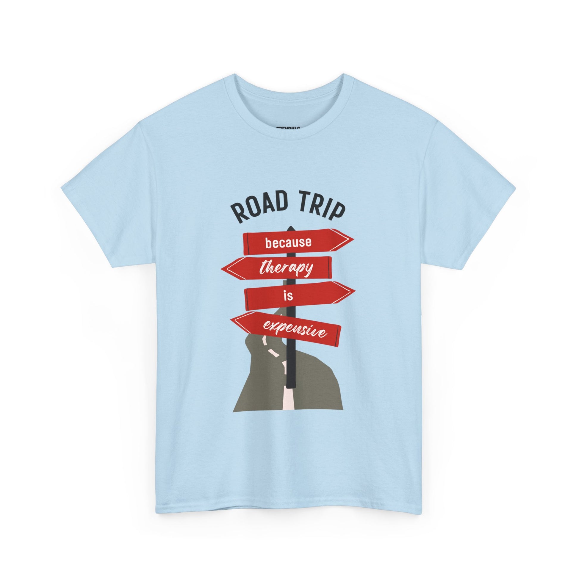 Road Trip Therapy Unisex  Men Women Heavy Cotton Tee | Travel Shirt for Adventurers, Road Trip Gifts, Vacation Apparel. - Trendklo