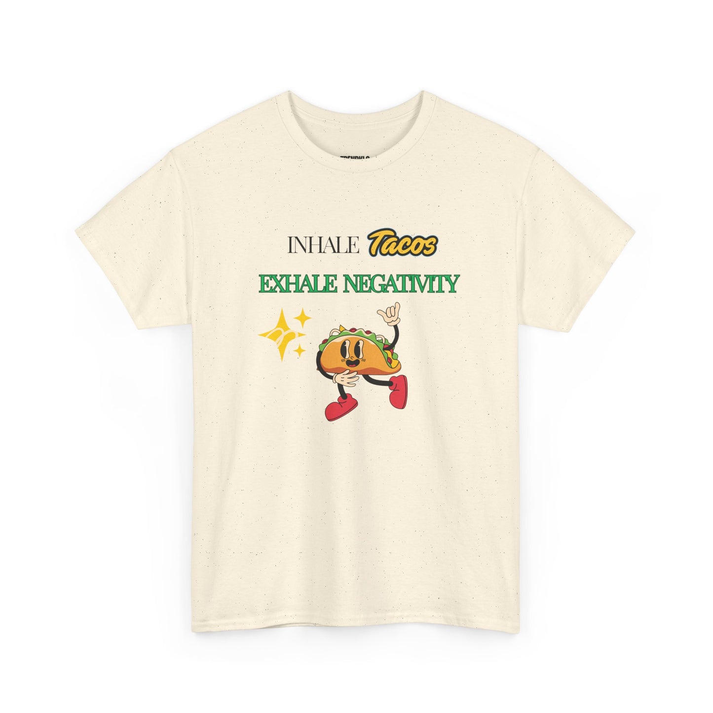 Taco Themed Tee Shirt, Funny Graphic T-Shirt, Gifts for Foodies, Exhale Negativity Tee Unisex Men Women Tshirt. - Trendklo